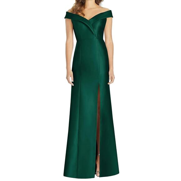 Alfred Sung Off-the-Shoulder Cuff Trumpet Gown Dress 8 - Picture 1 of 12